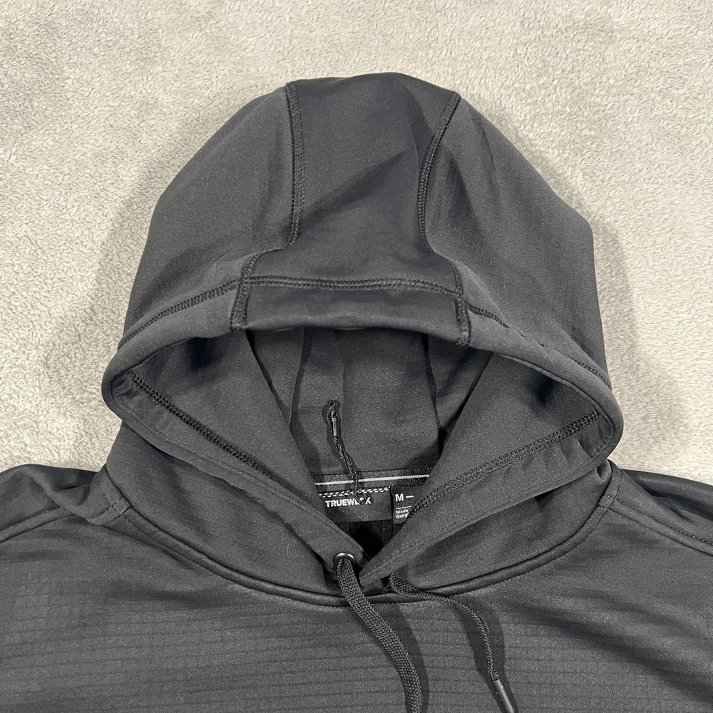 Truewerk M2 Grid Pullover Hoodie Mens Medium Black Technical Fleece Performance - Picture 5 of 14
